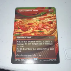 MTG Spicy Oatmeal Pizza Artifact Food Promo Red 0003 English tmnt - Image 1