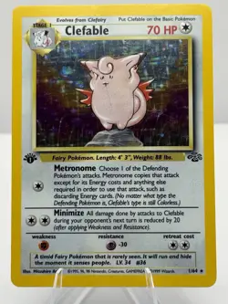 1999 Pokemon Jungle Clefable 1st Edition Holo 1/64 LP Vintage WOTC - Image 1