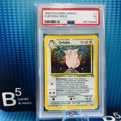 1999 POKEMON JUNGLE #1 CLEFABLE-HOLO PSA 5 - Image 1