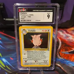Clefable Pokemon Jungle 1/64 Holo CGC 9 Graded Trading Card 1999 - Image 1