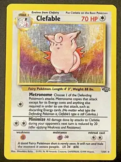 Clefable 1/64 Jungle WOTC Holo Unlimited Holo Rare 1999 Vintage LP Pokemon TCG - Image 2