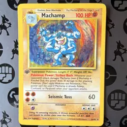 Pokemon TCG Machamp 8/102 Base Set 1st Edition Holo Rare Stage 2 100 HP - Image 1