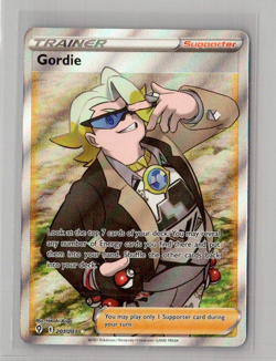 Gordie 201/203 - Pokemon TCG Evolving Skies Sword & Shield Full Art Rare Card NM - Image 1