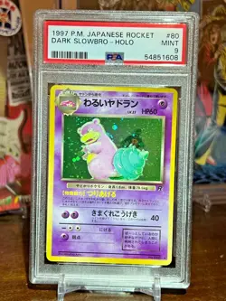 1997 Pokemon Japanese Rocket Dark Slowbro #80 Holo PSA 9 - MINT! - Image 1