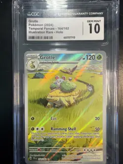 2024 POKEMON TEMPORAL FORCES GROTLE ILLUSTRATION RARE 164/162 CGC 10 GEM MINT - Image 1