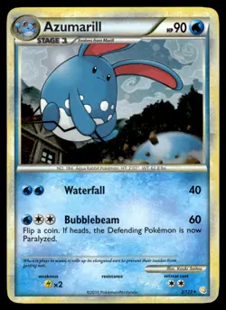 Azumarill 2/123 Holo Rare HeartGold & SoulSilver Pokemon Holo NM - Image 1