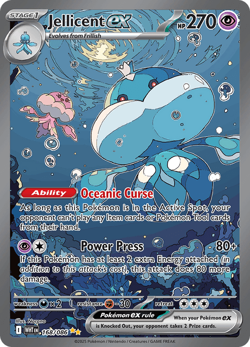 Pokemon TCG Jellicent ex 168/086 Ultra Rare Scarlet & Violet White Flare NM/M - Image 1