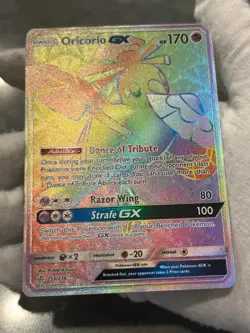 Pokemon TCG Oricorio GX 255/236 Cosmic Eclipse Secret Rare Rainbow Holo LP - Image 4
