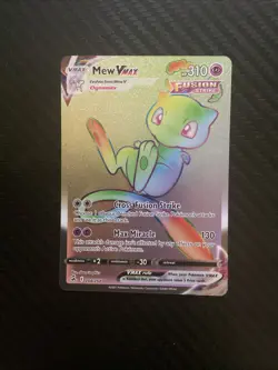 Pokemon TCG Mew VMAX Rainbow Rare Card 268/264 Fusion Strike Near Mint - Image 1