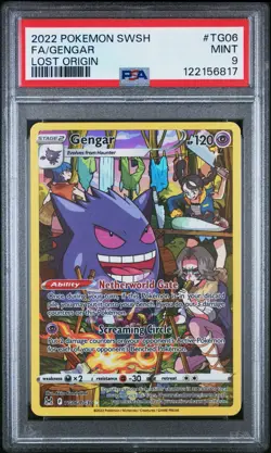 2022 POKEMON SWORD & SHIELD LOST ORIGIN #TG06 FULL ART/GENGAR PSA 9 - Image 1