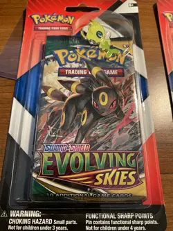 Pokemon TCG Sword & Shield Evolving Skies Blister 2-pack with pin (set of 3) - Image 3
