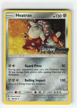 HEATRAN 88/156 ULTRA PRISM STAMPED POKEMON TCG LP - Image 1