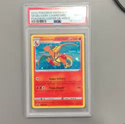 Pokemon TCG Special Delivery Charizard SWSH075 Promo Holo PSA 8 2022 HOLO BLEED - Image 1