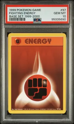 1999 POKEMON BASE SET 1999-2000 “4TH PRINT” #97 FIGHTING ENERGY PSA 10 - Image 1