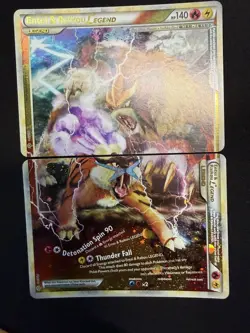2010 Pokemon Unleashed Entei & Raikou LEGEND Set: 90/95 & 91/95 Top & Bottom Lp - Image 1