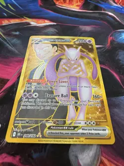 Team Rocket's Mewtwo ex 240/182 Destined Rivals Pokemon Gold Hyper Rare NM - Image 2
