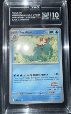 Pokemon Graded Feraligatr TAG 10 Scarlet & Violet Promo Illustration Contest - Image 1