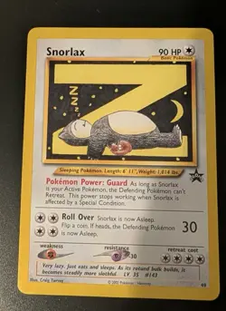 2002 Pokemon TCG Snorlax #49 WOTC Black Star Promo - Image 1