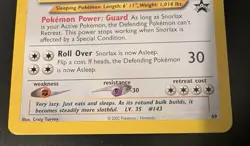 2002 Pokemon TCG Snorlax #49 WOTC Black Star Promo - Image 3