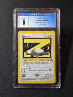 Pokemon TCG 2002 Snorlax 49 WOTC Black Star Promo Card Graded CGC 8 - Image 1