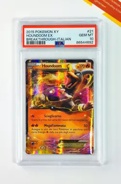 Pokemon PSA 10 Houndoom EX #21 XY Turboblitz 2015 Italian - Image 1