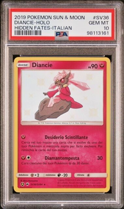 Pokemon PSA 10 Diancie #SV36 Destino Sfuggente Sole & Luna 2021 Italiano - Image 2