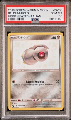Pokemon PSA 10 Beldum #SV30 Destino Sfuggente Sole & Luna 2019 Italiano - Image 2