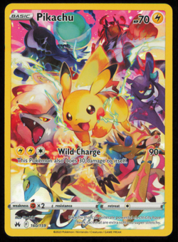PIKACHU 160/159 POKEMON CARD ENGLISH SWSH CROWN ZENITH FULL ART RARE HOLO LP+ - Image 1