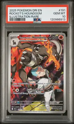 2025 POKEMON DRI ILLUSTRATION RARE #191 TEAM ROCKET'S HOUNDOOM PSA 10 - Image 1