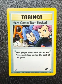 Pokemon TCG Team Rocket Holo Rare Card 15/82 Here Comes Team Rocket - NM - Image 2