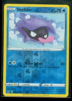 Pokemon SHELLDER 040/202 Sword & Shield Rev Holo - - MINT - Image 1