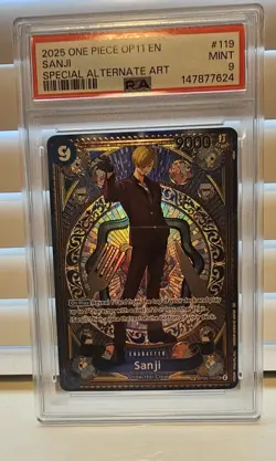 Sanji (SP) OP06-119 Special Rare Alt Art Foil A Fist of Divine Speed PSA 9 - Image 1