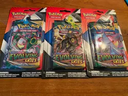 Pokemon TCG Sword & Shield Evolving Skies Blister 2-pack with pin (set of 3) - Image 1