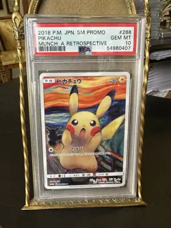 POKEMON PSA 10 GEM MINT PIKACHU 2018 SCREAM JAPANESE PROMO MUNCH CARD 288/SM-P - Image 1