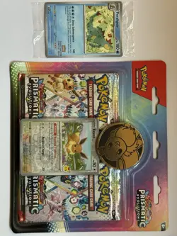 Pokemon Prismatic Evolutions 2-Pack Blister w/ Eevee Pokemon Day Promo Card - Image 1