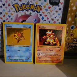 Magmar & Staryy Shadowless 1st Edition Base Set Pokemon Cards - VINTAGE - RARE - Image 1