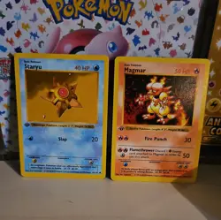 Magmar & Staryy Shadowless 1st Edition Base Set Pokemon Cards - VINTAGE - RARE - Image 2