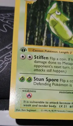 Pokemon Card - Metapod Base Set Shadowless 54/102 1st Edition Common - Image 5