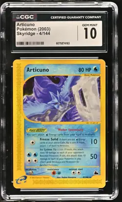 CGC 10 GEM MINT Articuno 2003 Skyridge 4/144 Pokemon Card - Image 1