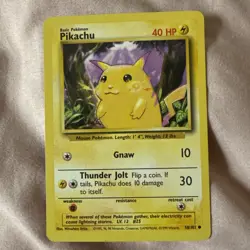 Pikachu 58/102 Base Set Pokemon Card EXTREMELY RARE YELLOW CHEEKS - Image 1