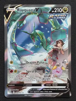 Pokemon TCG Rayquaza V Evolving Skies Holo Ultra Rare Card 194/203 - Image 1