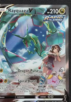 Pokemon TCG Rayquaza V Evolving Skies Holo Ultra Rare Card 194/203 - Image 4