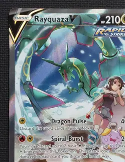 Pokemon TCG Rayquaza V Evolving Skies Holo Ultra Rare Card 194/203 - Image 5