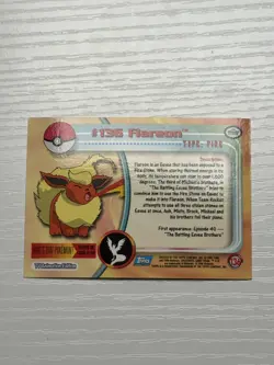 2000 Topps Flareon Pokemon TV Animation Edition Holo Foil #136 - Image 3