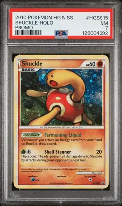2010 POKEMON HEARTGOLD & SOULSILVER PROMO #HGSS15 SHUCKLE-HOLO PSA 7 - Image 1