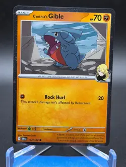 Pokemon TCG Cynthia's Gible 102/182 SV10: Destined Rivals Cosmos Holo - Image 1