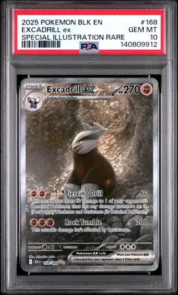 2025 Pokemon Excadrill ex #168 Special Illustration Rare PSA 10 Gem Mint - Image 1