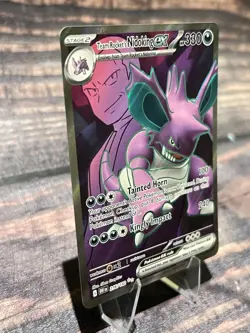 Team Rocket's Nidoking EX 216/182 Pokemon Destined Rivals Scarlet & Violet NM - Image 2