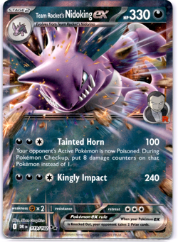 Pokemon TCG Team Rocket's Nidoking ex 119/182 Destined Rivals Holo Near Mint - Image 1