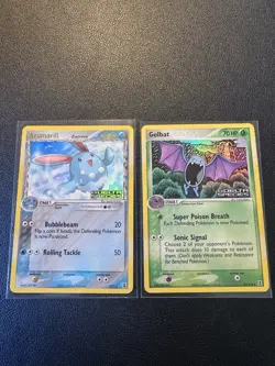 Pokemon EX Delta Species Reverse Holo Stamped Lot Azumarill 19/113 Golbat 43 MP - Image 1